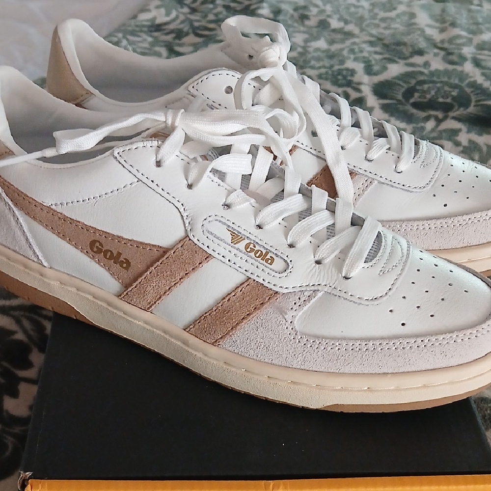 Gola HAWK White/LIGHT CARAMEL/GOLD Sneakers